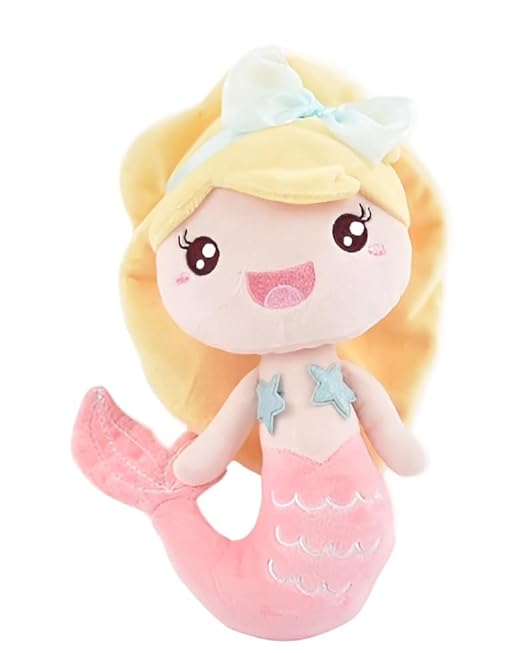 Liquortees Mermaid Soft Doll, Plush Toy for Girls, Baby Dolls, Kids Soft Toy (Peach 20 Cm)