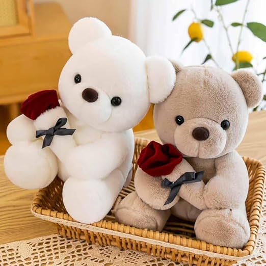 Click to open expanded view AVSHUB Teddy Bear Plush Stuffed Animal, Cute Teddy Bear with Rose, Sweet Rose Bear Gift for Your Loved One, Teddy Bear for Girlfriend Kids Birthday, Valentine, Christmas (13 inch, Brown)