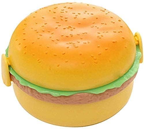 Burger Shaped Lunch Box 2 Layer Tiffin Box for Kids (Polycarbonate, Multicolor)