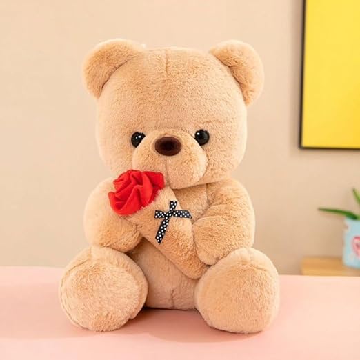 Click to open expanded view AVSHUB Teddy Bear Plush Stuffed Animal, Cute Teddy Bear with Rose, Sweet Rose Bear Gift for Your Loved One, Teddy Bear for Girlfriend Kids Birthday, Valentine, Christmas (13 inch, Brown)