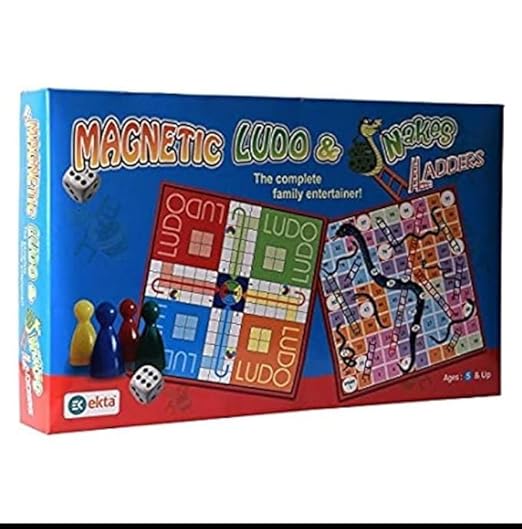 Magnetic Ludo and Snakes & Ladders Board Game Set, 2-in-1 Family Entertainment Pack