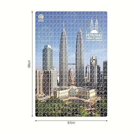 Twin Towers 500-Piece Jigsaw Puzzle, Famous Landmarks of Malaysia, Family Fun