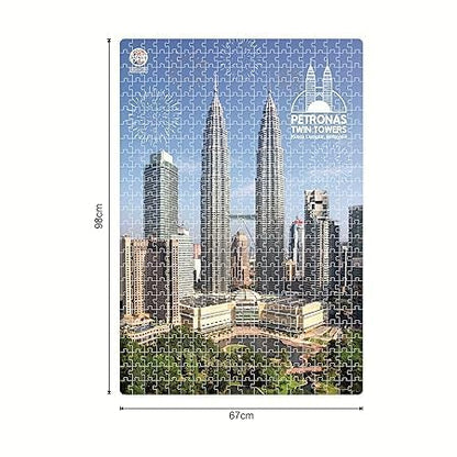 Twin Towers 500-Piece Jigsaw Puzzle, Famous Landmarks of Malaysia, Family Fun