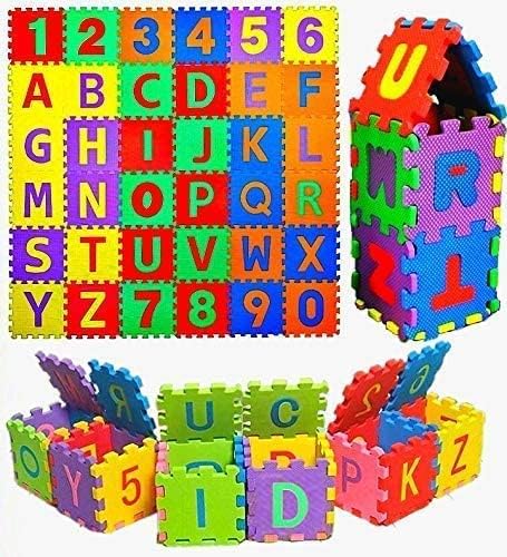 ABCD 123 Alphabet Kids Eva Foam Puzzle 36 Pcs Play Mats Mat Toys Games 3+ Age Above Baby Boys & Girls