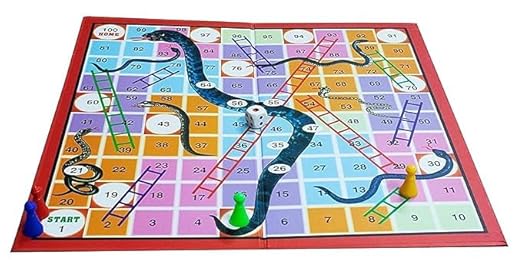 4-in-1 Family Board Games Set, Chess, Ludo, Snakes and Ladders, Classic Indoor Games Collection