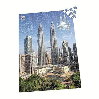 Twin Towers 500-Piece Jigsaw Puzzle, Famous Landmarks of Malaysia, Family Fun