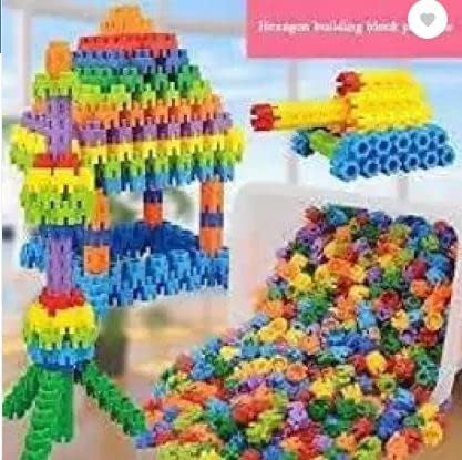 Hexagon Building Blocks Set, 250 Pieces, Multicolour, Educational Toys