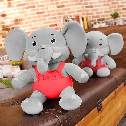 Sitting Elephant Soft Toy | Valentine Day Gift for Him & Her | - 30 cm Plush Companion for Cuddling and Decor - Perfect for Kids and Home Decoration
