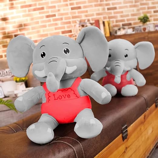Sitting Elephant Soft Toy | Valentine Day Gift for Him & Her | - 30 cm Plush Companion for Cuddling and Decor - Perfect for Kids and Home Decoration