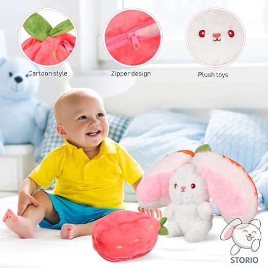 Soft Toys for Baby Boys and Girls Kids -Reversible Rabbit | Best Valentine Gift