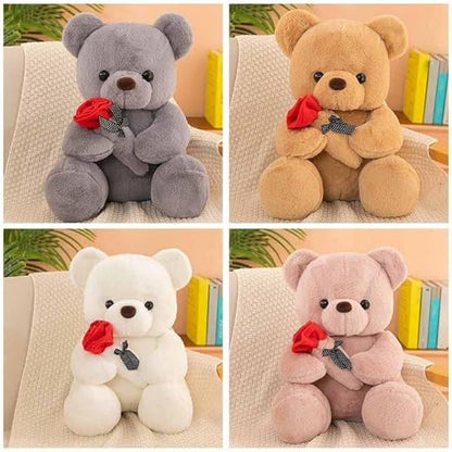 Click to open expanded view AVSHUB Teddy Bear Plush Stuffed Animal, Cute Teddy Bear with Rose, Sweet Rose Bear Gift for Your Loved One, Teddy Bear for Girlfriend Kids Birthday, Valentine, Christmas (13 inch, Brown)