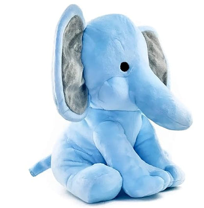 Babique Elephant Sitting Plush Soft Toy Cute Kids Animal Home Decor Boys/Girls (Blue, 30 cm)