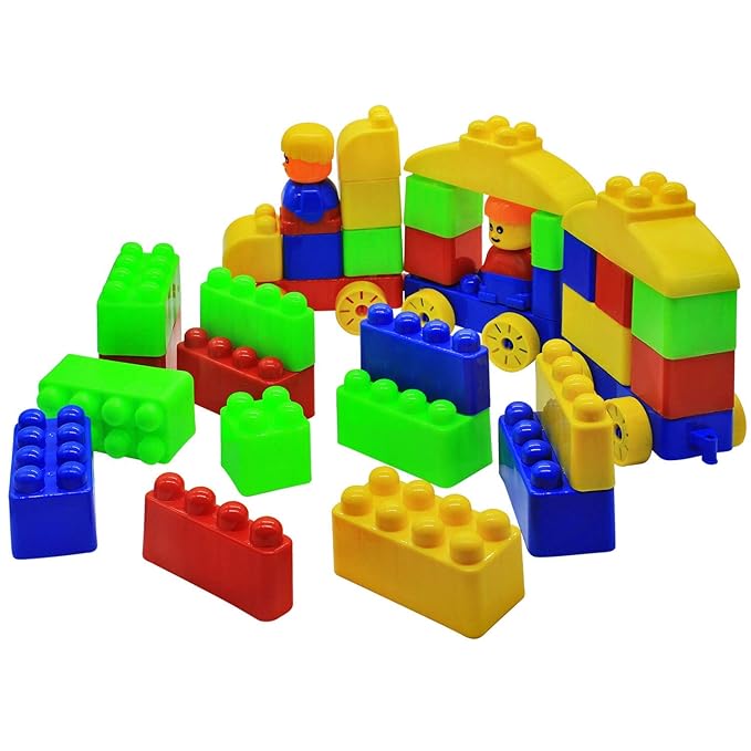 Young Builders Set 2, Play & Learn Building Blocks for Toddlers Activity Game Toy