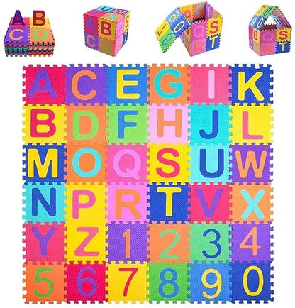 ABCD 123 Alphabet Kids Eva Foam Puzzle 36 Pcs Play Mats Mat Toys Games 3+ Age Above Baby Boys & Girls