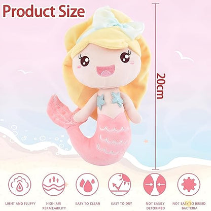 Liquortees Mermaid Soft Doll, Plush Toy for Girls, Baby Dolls, Kids Soft Toy (Peach 20 Cm)