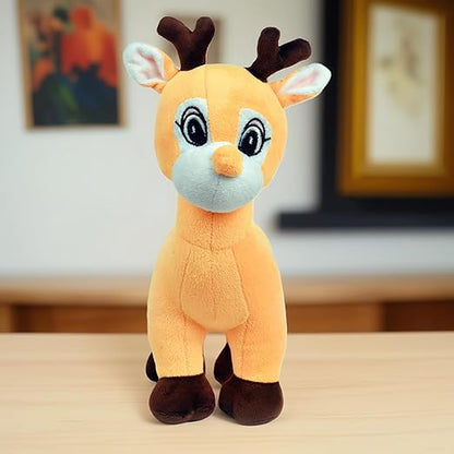 Babique Deer Stuffed Plush Animal | Teddy Bear Soft Toy |Ideal for Birthdays & Special Occasions Girls/Boys, Baby Kids -Yellow, 30Cm