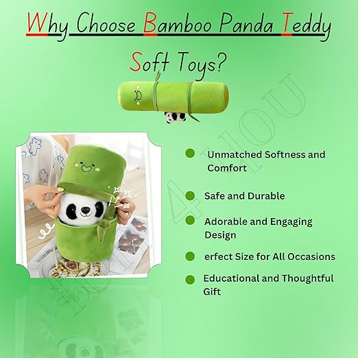 Adorable Bamboo Panda Stuffed Toy & Soft Cute Dolls | Soft Plushies Soft Dolls for Baby Girls, Ideal Toddler Gifts | Fun & Cute Toys | Cuddly Plush Soft Teddy Bear for Kid (40 CM)