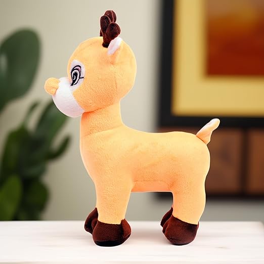 Babique Deer Stuffed Plush Animal | Teddy Bear Soft Toy |Ideal for Birthdays & Special Occasions Girls/Boys, Baby Kids -Yellow, 30Cm