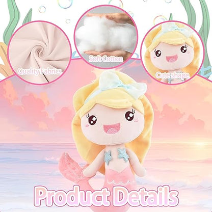 Liquortees Mermaid Soft Doll, Plush Toy for Girls, Baby Dolls, Kids Soft Toy (Peach 20 Cm)